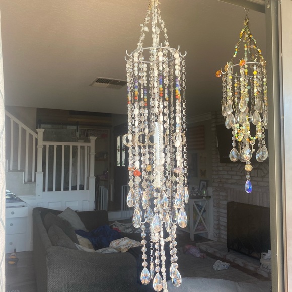 Hand crafted chakra sun catcher chandelier